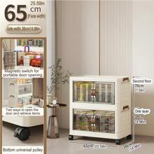 Storage Cabinet Home Organizer Cabinet Folding Clothes Cabinet For Clothes, Snack Storage, Baby Use, No-Installation Required - Multicolor - View 11
