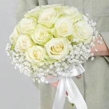 's Breath Artificial Flowers, 6pcs White's Breath Flowers Artificial Bulk, Real Artificial's Breath Horse Bouquet Wedding Flower Arrangement Party Decoration