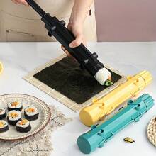 Convenient 2pcs/Set Plastic Sushi - Striped Sushi Rice Ball Making Set - Suitable Breakfast, Lunch, Dinner, Office Workers, Students' Lunch, Party Food Preparation - 黑色 - 查看 4