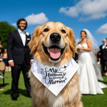 訂婚禮物-寵物頸巾,婚禮照片攝影道具,寵物圍巾,狗頸巾訂婚宣布,寵物配件