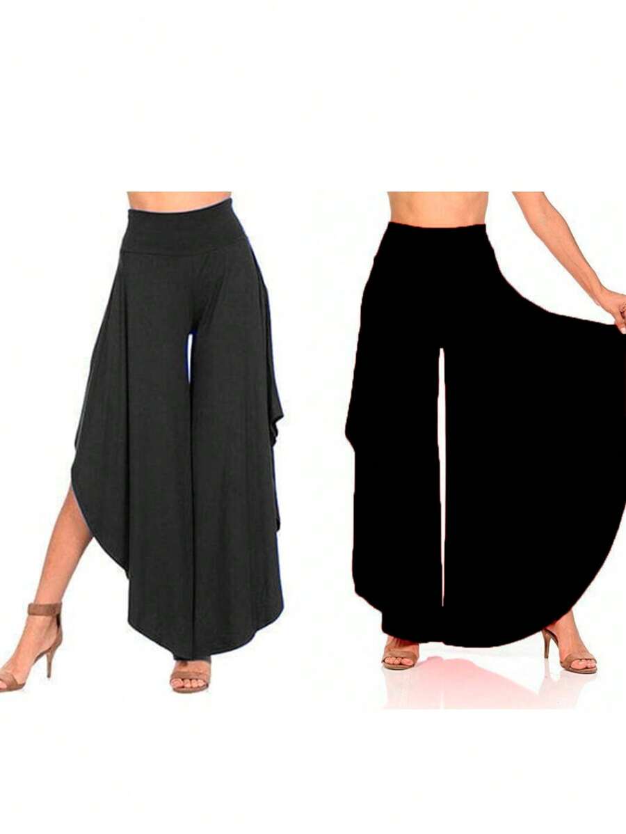 Pantalon Con Aberturas A Los Costados - Negro - Ver 1