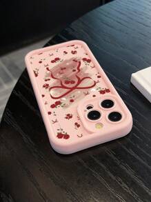 Funda protectora para teléfono con estilizada flor de rosa y lazo, con diseño de grafiti resistente a golpes compatible con iPhone 16promax/11/12/13/14plus/15pro/XR/XS - Multicolor - Ver 3