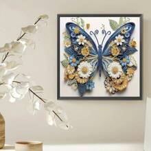 1 st 30*30cm/11.8*11.8in Frameless 5D Asymmetrische Vorm Diamond Painting Kit, DIY Ontwerp Bloemen & Vlinder Patroon Voor Muurdecoratie, Huis Ornamenten, Beginner, Volwassen Cadeau, Thanksgiving
