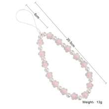 1pc Flower & Faux Pearl Beaded Lanyard, Phone Strap, Bag Charm Gifts For Mother, Family, Friends, Birthday, Holiday Phone Charm, Phone Chain