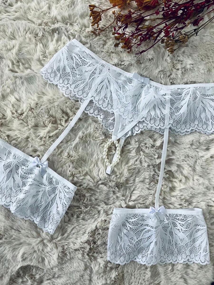 Thai Panties With Persex Legging Sexy Garter Belt Erotic Pearls - trắng - Xem 1