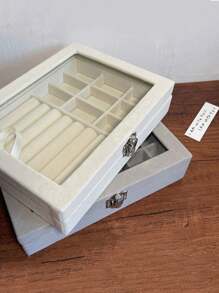 3 w 1 Organizer podróżny na biżuterię - Kompaktowe etui na pierścionek, kolczyki, naszyjnik z podszewką antypoślizgową, przenośne pudełko prezentowe dla kobiet (1 szt.) Organizer podróżny do przechowywania