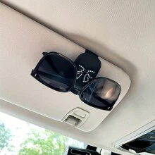 1pc Car Sun Visor Glasses Clip – Bowknot Design, Interior Accessory, Fits Most Vehicles.