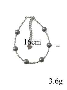 1pc Luxury Minimalist S925 Sterling Silver Star & Faux Pearl Beaded Bracelet, Suitable For Women Daily Wear/Gift, 3.6g