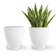 12" Round Planter Flower Pot Indoor Outdoor Plant Pot W/ Drainage Holes & Saucer