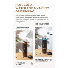 Black /Green Portable Heating Coffee Machine Wireless Electric Coffee Maker Fit Capsule Powder & French Press Pot For Car - Black - View 2