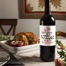 4pcs Mother & Daughter Love Wine Bottle Labels, Self-Adhesive Paper Wine Bottle Stickers, Perfect For Wine & Champagne Bottle Decoration, Funny Mother's Day & Birthday Gifts