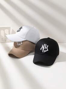 3pcs Women's Letter 3D Embroidered Baseball Cap, Suitable For Spring, Summer, Autumn, Daily Wear & Sun Protection - A - View 3