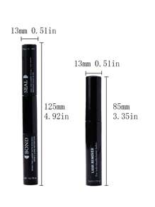 Cola e Selante de Cílios 10ml, Cola de Cílios Individuais Supermáxima Fixação e Removedor de Cola de Cílios 5ml, Kit de Pinças