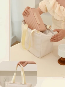 1 pièce grande capacité sac de maquillage simple et multifonctionnel. Fournitures scolaires de voyage, accessoires de voyage, sac de maquillage, sac cosmétique, organiseur de maquillage. Imprimé léopard et chien saucisse. Cadeaux pour femmes