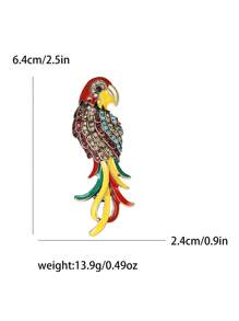 Fashionable Rhinestone Parrot Brooch For Women Bird Brooch Animal Brooch Dress Suit Pin Accessories Party Banquet Gift