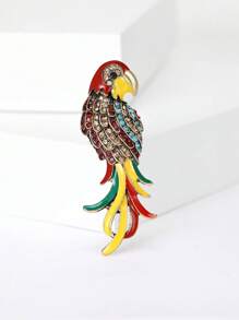 Fashionable Rhinestone Parrot Brooch For Women Bird Brooch Animal Brooch Dress Suit Pin Accessories Party Banquet Gift