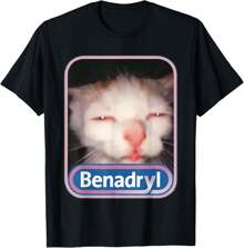 Men's Short Sleeve T-Shirt Funny T-Shirt For Men Me Asf Apple Funny Apple Face Meme Wapple T-Shirt Unisex Soft Fabric, Breathable, Comfortable Short Sleeve T-Shirts Perfect For Summer - Benadryl Meme Cat - 查看 4