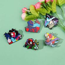 Disney 1/5 Pcs Creative Cartoon Brooch Set Personalized Fashionable Spider Man Enamel Pin Backpack Clothing Jewelry Metal Badge Accessories A Gifts For Friends