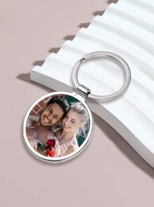 1 PC Aangepaste Gepersonaliseerde Foto Sleutelhanger, Aangepaste Sleutelhanger Met Foto's, Aangepaste Cadeaus Voor Hem, Vakantiecadeaus, Familiecadeaus, Voor Vrouwen Mannen Meisjes, Voor Vaderdag, Voor Afstuderen, Voor Bruiloften, Voor Housewarming Kantoor, School, Thuis, Valentijnsdag