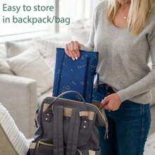 Bolso de mamá de viaje al aire libre con almohadilla cambiadora portátil impermeable, bolso de pañales con bolsillo para toallitas húmedas, cambiador de bebé recién nacido con diseño bohemio y arcoíris