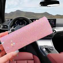 1pc Shiny Diamond-Shaped Multi-Function Storage Box, Suitable For Car Storage, Eyeglasses, Jewelry, Earphones, Cables