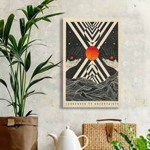 Framed  Surrender To Uncertainty Inspirational Canvas Art Poster  Premium  Wall Decor With Geometric Design, Sunrise & Starry Night Theme For Living Room, Bathroom, Or Home Office, Living Room Decor | Geometric Print | Durable Art Print Birthday Party Decor, Mother's Day New Year Easter Gift,  Home Living Room Office Wall Decor, Perfect Gift And Wall Decoration