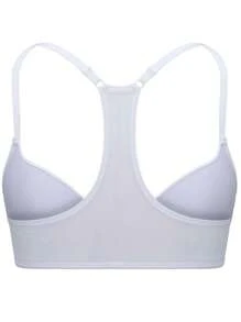 Racerback Bra With Front Closure And Comfortable Tank Top Straps - trắng - Xem 2