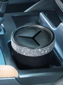 Fashionable Minimalist Crystal Car Cup Holder - Multifunctional Storage Cup, Anti-Slip Design, Convenient For Storing Coins, Practical And Handy - one-size - View 3