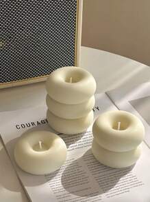 3Pcs Handmade Donut Candle, Holiday Decor, Creative Handicraft Gift, Aromatherapy Candle Ornament, Birthday Present, Cute Decoration, Photography Prop, Valentine's Day Gift, Mother's Day Gift, Creative Ornament, Shaped Candle, Home Decor, Dining Table Decor, Christmas Decoration Gifts Graduation
