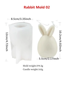 Molde de silicona en forma de huevo redondo y conejo 3D para velas, kit de decoración DIY creativo para hacer velas, jabón y decoraciones de Pascua con aroma
