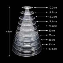 Suporte de Torre Redondo em Plástico Transparente, Suporte de Exposição de Bolo, Suporte de Sobremesas, Cupcake, para Festa de Aniversário, Casamento, Formatura, Comemorações, Ação de Graças, Natal ou Qualquer Outro Evento