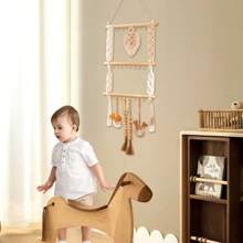 1 Pc Headband Holder Hair Bows Organizer For Baby Girls Over Door Bows Holder 3 Tier Wooden Large Daisy Headband Hair Accessories Organizer Storage Decor Wall Hanging For Toddler Girls Room - Multicolor - View 2