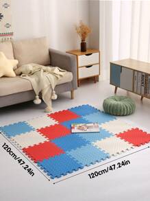 30*30*1cm (16 Pcs/Set), 4 Colours Mixed Patchwork Floor Mat With PVC Bag EVA Interlocking Foam Puzzle Floor Mats