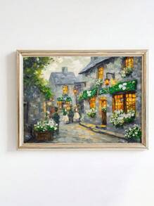 可爱的圣帕特里克村墙壁艺术、圣帕特里克节彩虹印花、春季圣帕特里克墙壁艺术、现代家居装饰、适用于客厅装饰、卧室装饰、无框架。