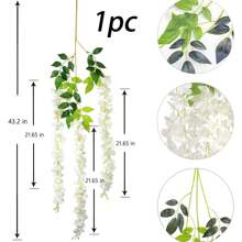 12pcs Artificial Wisteria Flowers 3.6 Feet Artificial Fake Wisteria Vine Hanging Garland Silk Flowers String Garland Artificial Wisteria Vines Rattan Silk Flower String Wedding Party Wall Decorations