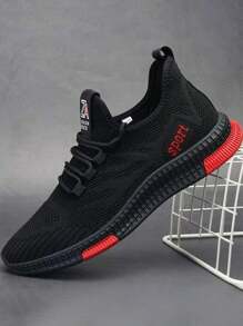 Primavera y verano de los hombres de malla transpirable transpirable de fondo grueso Casual Zapatillas de deporte,Moda antideslizante ligero resistente al desgaste cómodo zapatos de los hombres de tenis,al aire libre con cordones de punta redonda zapatillas de deporte para correr,Adecuado para el uso diario,Oficina,Fitness,Perro Caminar,Senderismo,Viajar - Rojo - Ver 7