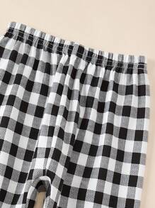 Conjunto de pijama con estampado de dibujos animados para niño pequeño, ropa de dormir, primavera/otoño - Blanco y Negro - Ver 7