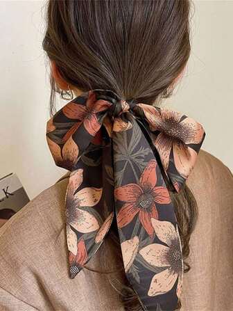 1 pieza Diadema con estampado floral retro para mujer, material de tela con estilo francés vintage romántico, adecuado para diadema, turbante, diadema deportiva de otoño/invierno, accesorios para el cabello de otoño para mujer, lazos para atuendos de vacaciones, pañuelos suaves para mujer