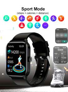 1pc Smart Watch With High-Definition Screen, LED High-Definition Curved Color Display, Multi-Language Support, Full Touch Screen, Music Player, Call Function, Message Notification, 180mAh Large Capacity Battery - Beige - View 5