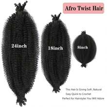Federnde Afro-Twist Haare 1/3/8 Packungen Marley Twist Flechthaare 8-26 Zoll vorab getrennte schwarze krause Twist Flechthaare Frauen Afro Federkern Twist Haare zum Umwickeln von Soft Locs