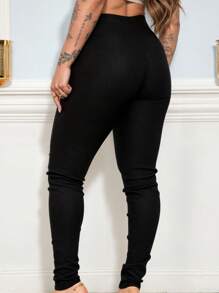 Women Pants - 黑色 - 查看 2
