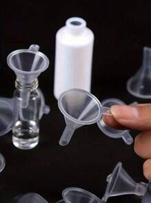 Juego de 5 embudos de plástico, embudo mini, embudo mini para líquidos de perfume, embudo para llenar aceites esenciales, embudo pequeño de plástico transparente para llenar botellas, perfumes, aceites esenciales, productos químicos de laboratorio, manualidades, accesorios de cocina - Multicolor - Ver 4