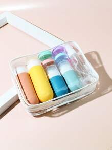 15-Piece Silicone Travel Bottles Set (25ml/50ml/100ml), Portable Cosmetic Bottles For Travel Including Shampoo, Shower Gel, Makeup Remover, Toiletries, Sachets, Mask Jars, Spray Bottles, Soft Silicone, Press-Type Skincare Sample Empty Bottles, Spray Bottles. - Multicolor - View 11