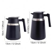 1100ML/37oz 不锈钢真空咖啡壶，家用大容量带按钮保温瓶，返校