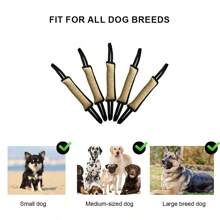 1 件装狗咬棒，黄麻拔河玩具，咀嚼出牙训练目标，30 厘米长咀嚼棒，用于狗训练 - 彩色 - 查看 5