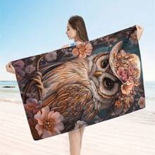 1 Piece Extra Large Beach Towel - Quick Drying, Soft, Lightweight, Sand-Free, Microfiber Material, Cute Bird Design, Ideal Gift For Women And Adults, Suitable For Pool, Travel And Swimming Summer, Holiday