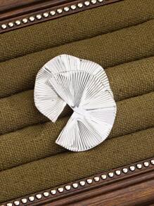 1pc elegante retro ventilador texturizado liga de metal broche de moda