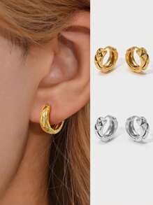 1 Đôi bông tai bạc 925 đính kim cương trơn, kiểu kẻ caro, trang sức nữ, món quà trang sức thanh lịch thường ngày cho Ngày Valentine. - Lưới kim cương - Xem 6