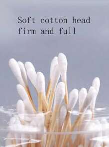 100/200/300/500 piezas/Paquete Hisopos de limpieza, Bastoncillos de maquillaje desechables para limpieza, desmaquillado, limpieza de oídos, necesarios para el hogar y los viajes