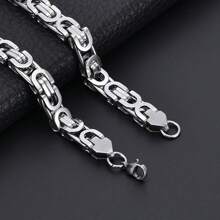 Men's Necklace Hip Hop Stainless Steel Necklace Chain Byzantine Cuban Chain Necklace For Gift - Width:6mm - View 8